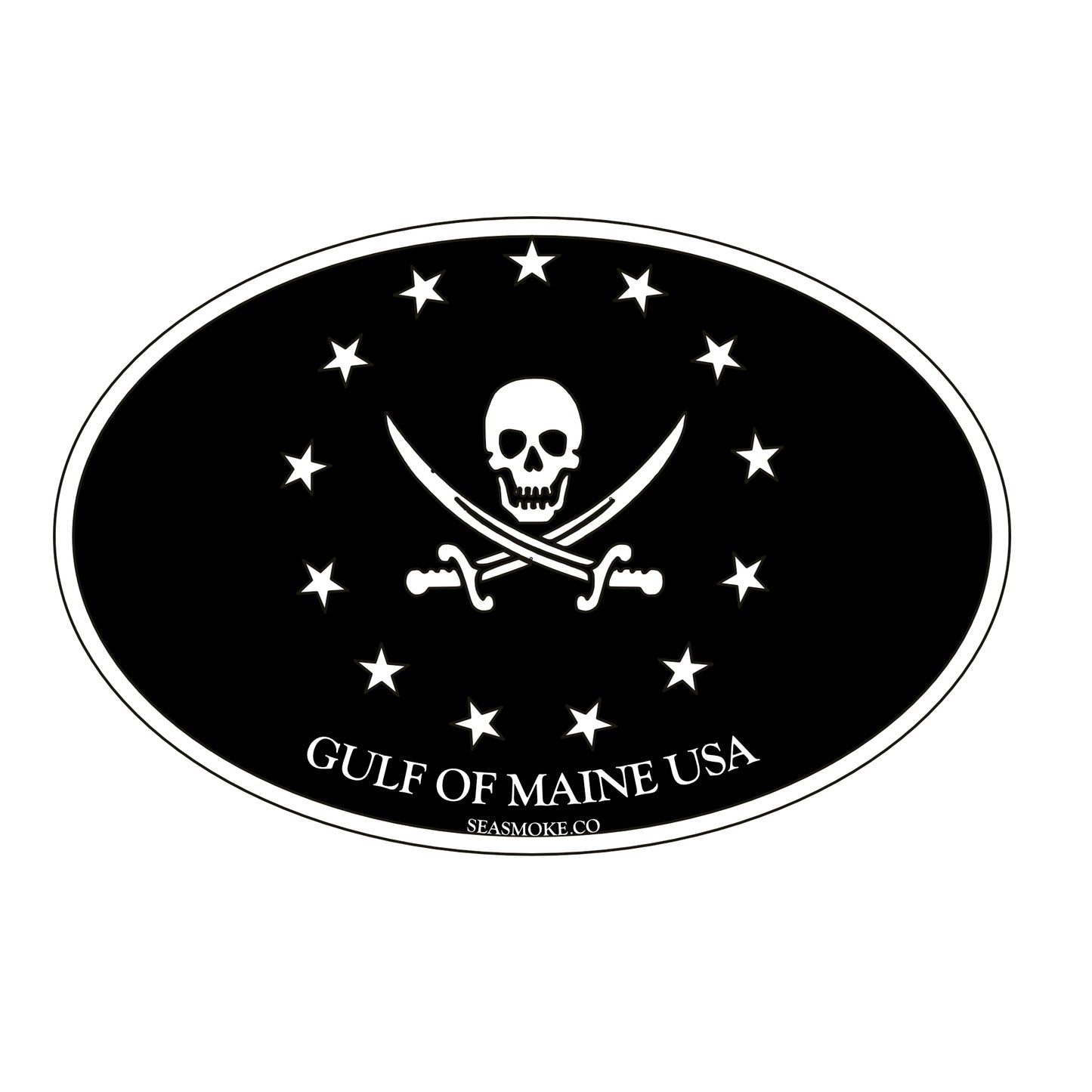 Gulf of Maine Oval Bumper Sticker (2 Pack)