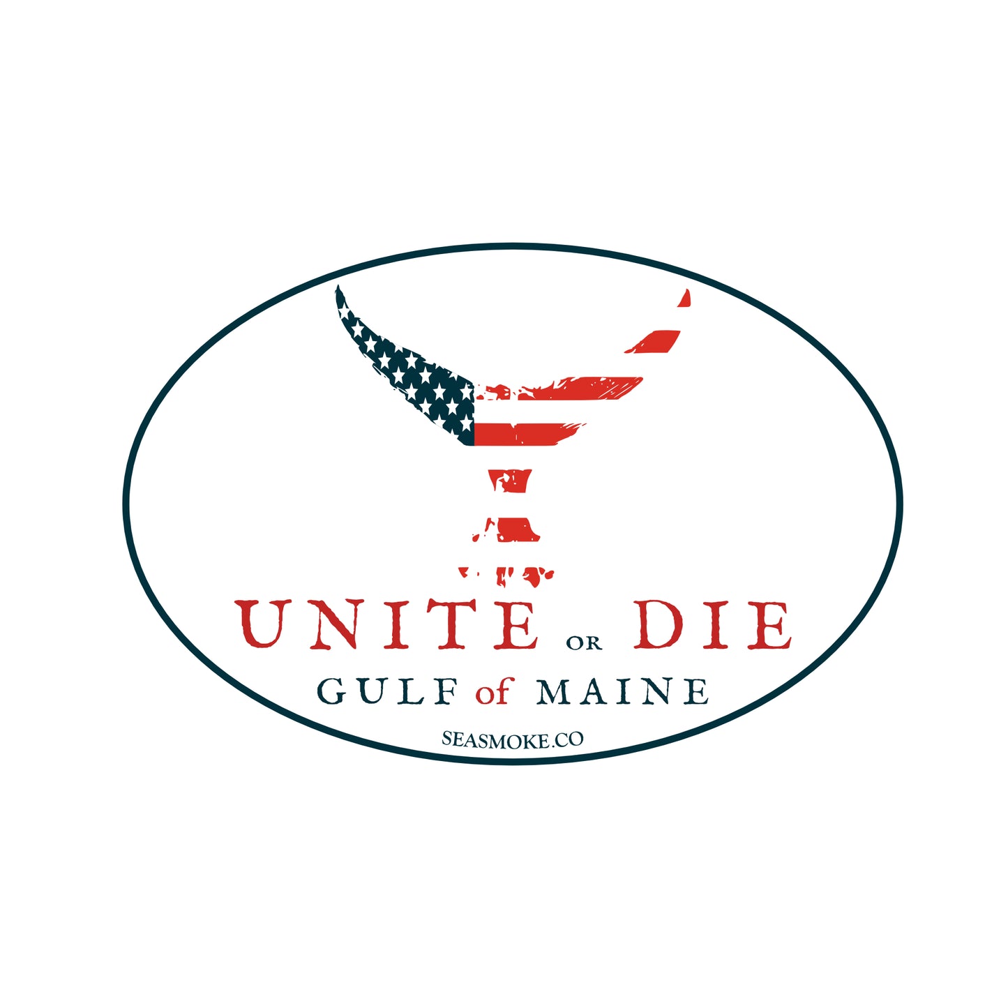 Unite or Die Tuna Tail Oval Bumper Sticker (2 Pack)