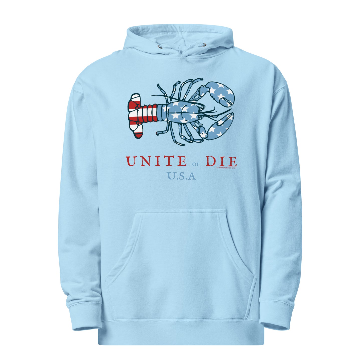 Unite Or Die Lobster USA Unisex Midweight Hoodie