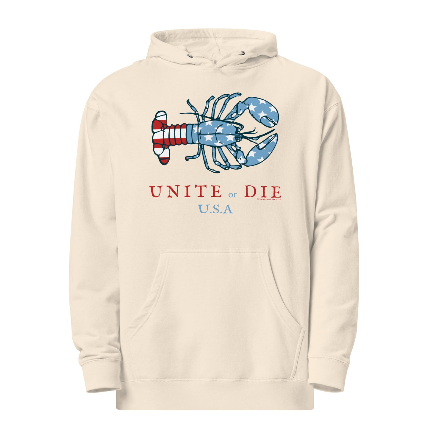 Unite Or Die Lobster USA Unisex Midweight Hoodie