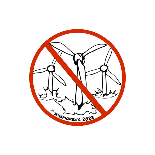 Anti Offshore Wind Farm Bumper Sticker (2 Pack)